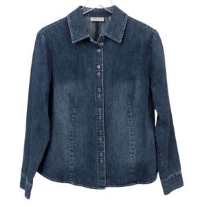 NWT Vintage Denim Shirt Southwestern Western Boho Medium Blue